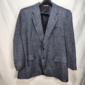 Vintage Kuppenheimer Premier Edition Sport Coat Size 44 Blue Tweed Blazer Jacket